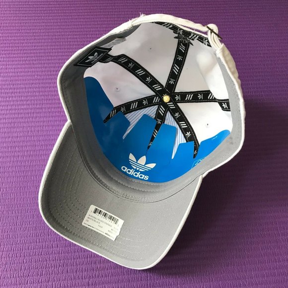 Adidas Originals Trefoil Relax StrapBack Cotton White Sport Cap Adjustable Hat - Picture 9 of 10